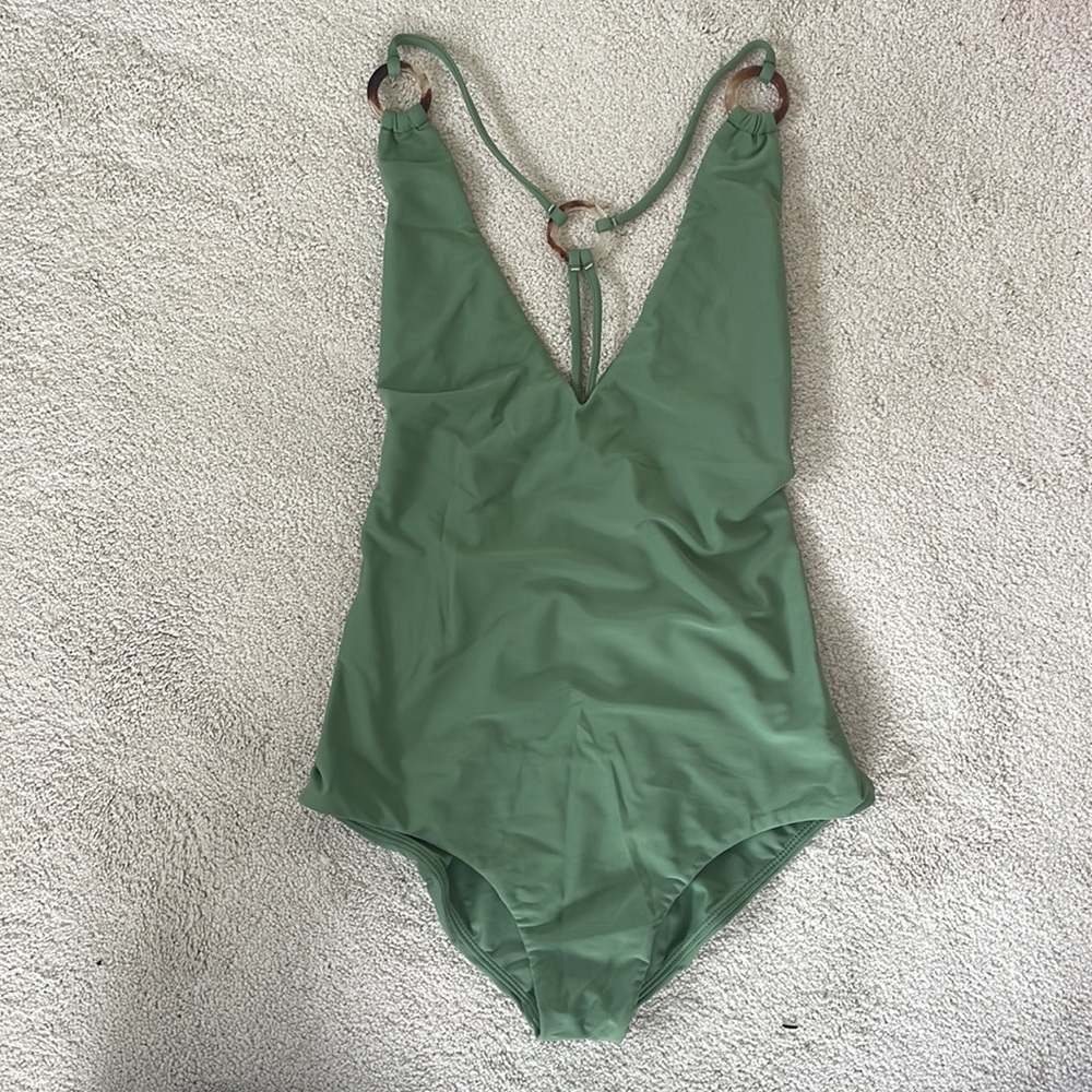 Mikoh “Kata” one piece; size S, light green colorway